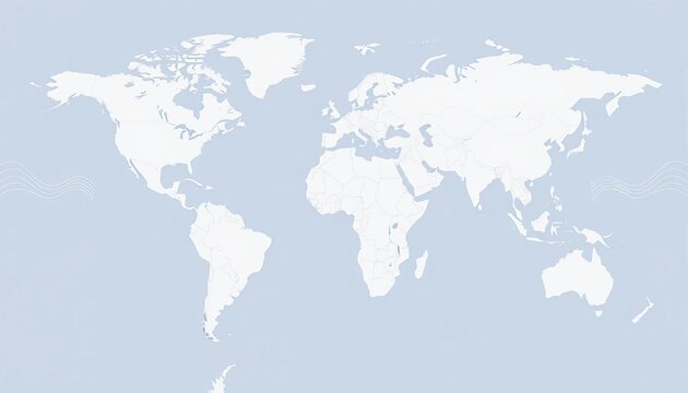 Abstract geometric white world map, topographic contour lines, seamless pattern, modern template, curve, banner