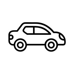 Fototapeta premium Simple outline drawing of a car. 