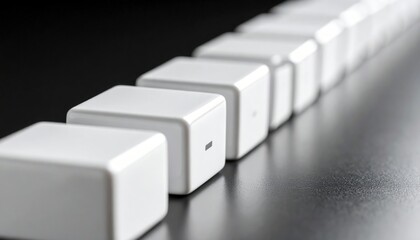 White Keyboard Keys In A Row On Dark Background