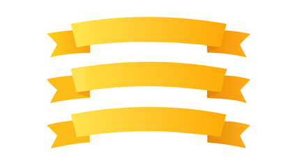 Fototapeta premium Three yellow ribbons, layered, signifying celebration or announcement. 