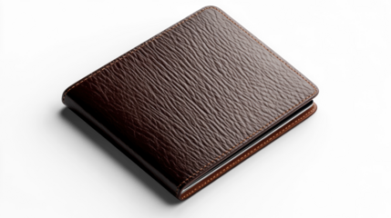 Brown Leather Passport Cover on Transparent Background