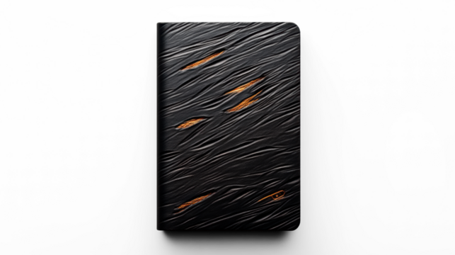 Textured Black Passport Cover on Transparent Background