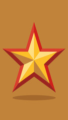A star with a diamond shape in the middle and a blue background. The star is orange and white