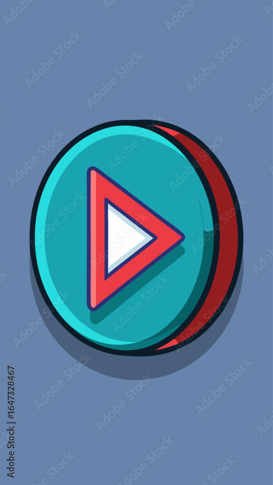 Aufkleber a red and yellow triangle with a white background. the triangle is pointing to the right. the image 