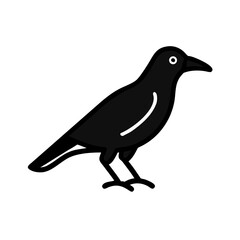 Fototapeta premium Black crow, side profile, simple line art. 