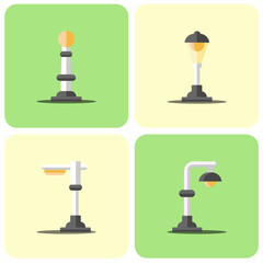 Colored street light illustration. Street light icon element symbol. Vector illustration. Stock vector.