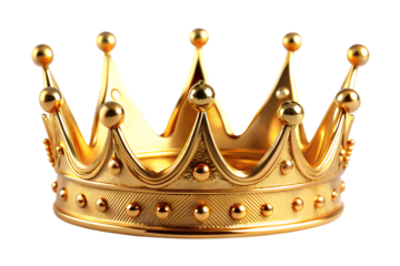 golden crown isolated - on a white background PNG. GENERATIVE AI