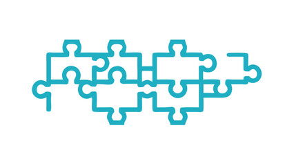 Fototapeta premium Connected puzzle pieces, symbolizing unity and collaboration. 