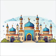 a sketch drawing for Madinah mosque