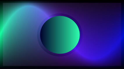 Double skewed mint green and blue light circle design background