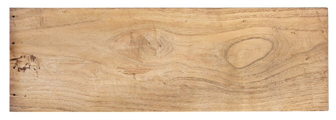 Rustic chestnut wood plank cut out