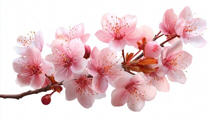 Naklejka premium Elegant Sakura Flowers on White Background - Professional Stock Photo