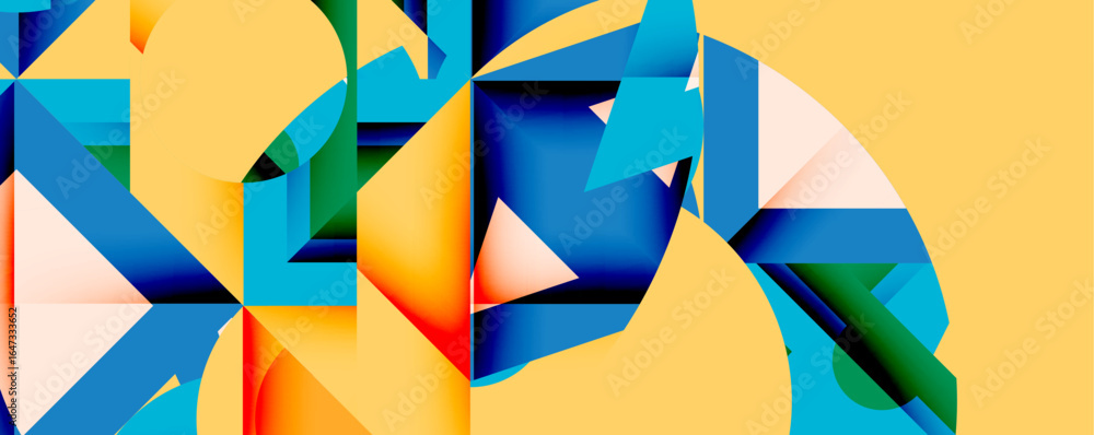 Aufkleber abstract geometric composition. bright colors intersect, creating dynamic visual texture. shapes ove