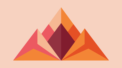 Geometric Abstract Mountain Peak Design in Warm Earth Tones abstract art