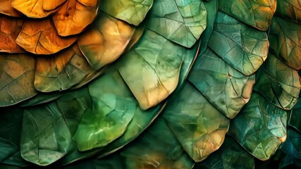 selective focus geometric pattern in green and brown inspired by a turtle shell