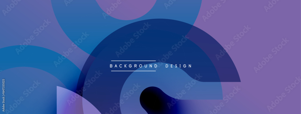 Poster abstract gradients overlap, creating dynamic visual effect. blue, purple hues dominate composition. 