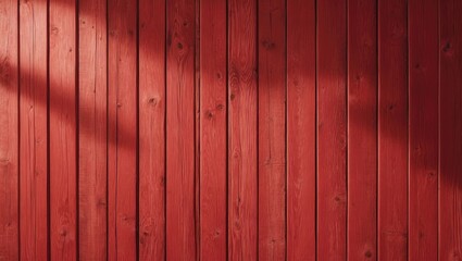 Naklejka premium Red wooden planks wall background. Pattern of vertically aligned wooden boards painted red. Rustic and textured wooden surface. Construction or interior design theme.