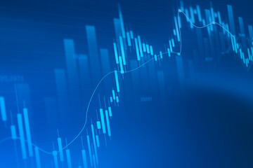Stock market investment trading graph growth, trade Investment finance chart, stock market business and exchange financial growth graph corporate