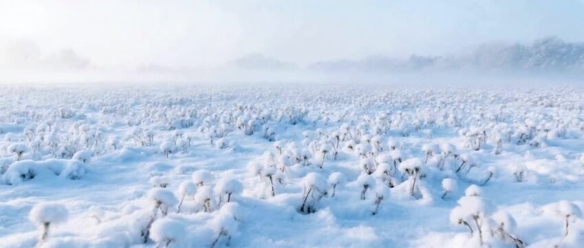 Icy Arctic Winter Landscape with Snow.
A panoramic video of a vast, tranquil arctic winter landscape, featuring a field of fresh snow and small ice floes under a bright, neutral sky.
