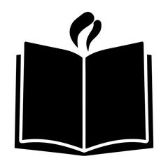 Open Book with Wisp Symbolizing Knowledge, Wisdom, and Inspiration icon