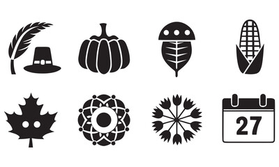 Thanksgiving and Autumn Food Icons