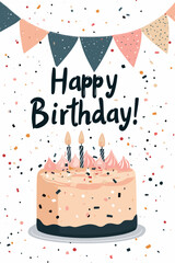 Birthday cake with festive decorations