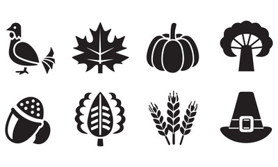 Thanksgiving and Autumn Food Icons