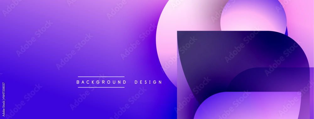 Poster abstract purple gradient background. overlapping shapes create dynamic visual effect. modern design 