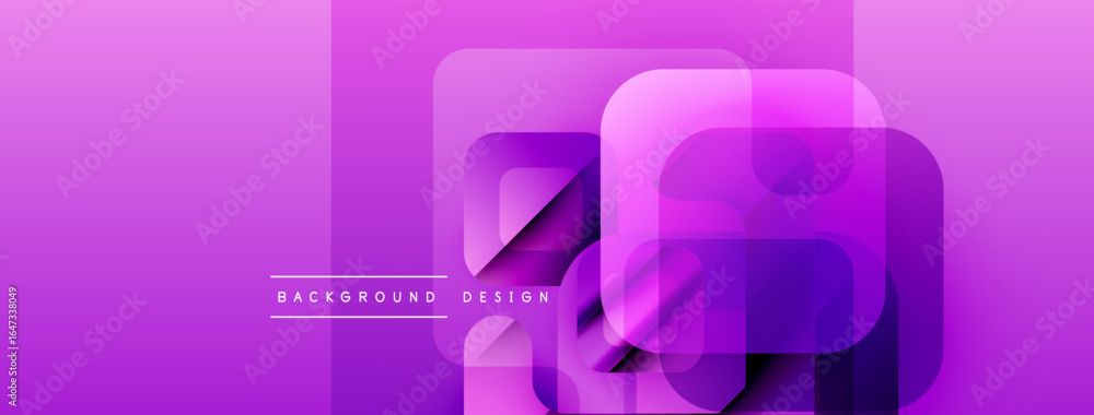 Poster abstract purple background. overlapping rectangles create modern visual effect. gradient shades add 