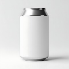 Beverage can bottle mockup with a white label, ideal for advertising, branding, and promotional product design presentations in the beverage industry
