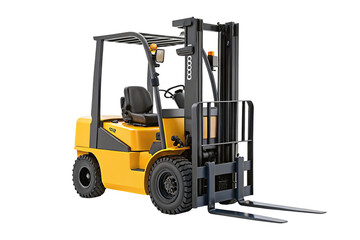 Industrial forklift for warehouse lifting and loading heavy cargo efficiently and safely in storage