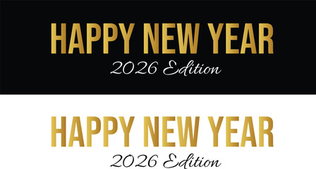 Happy New Year 2026 Edition Modern Text Design