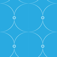 seamless botanical pattern of painted oriental motifs on a white background