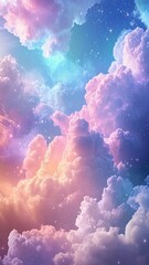 Pastel Sky: Clouds & Stars