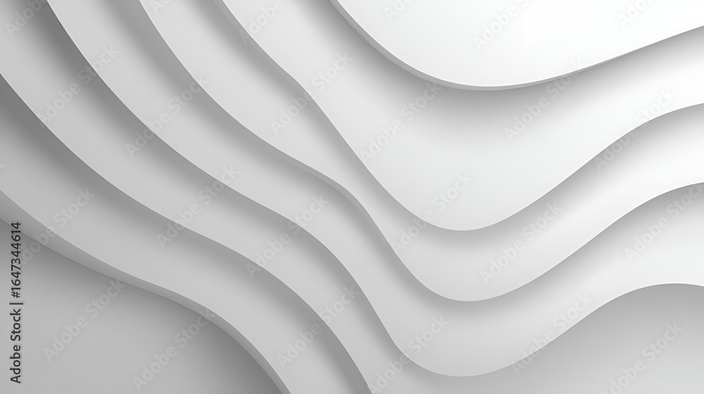 Poster wavy white overlapping planes create an abstract threedimensional effect with smooth curves and subt