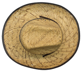  Sombrero de mimbre de pueblo. Imagen aislada, fondo transparente