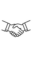 Handshake isolated on white background