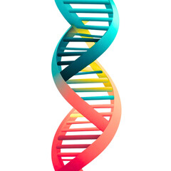 A vibrant colorful and abstract representation of a dna double helix structure with a gradient of teal to pink hues