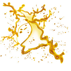 Honey like liquid flow oil caramel maple syrup splash droplet texture transparent background