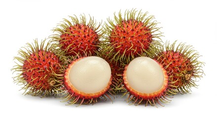 rambutan on white background