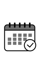 Calendar icon with a check mark, symbolizing planning and task completion