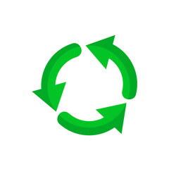 Recycle logo design. Vector form of recycle icon on transparent background.
