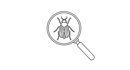 uncover hidden issues a magnifying glass reveals a detailed insect illustration for pest control scientific research or detailed observation concepts