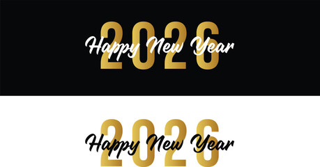 2026 Happy New Year Text Design – Festive Typography Graphic