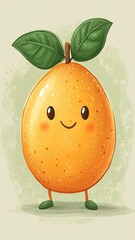 Cute Orange Fruit Illustration