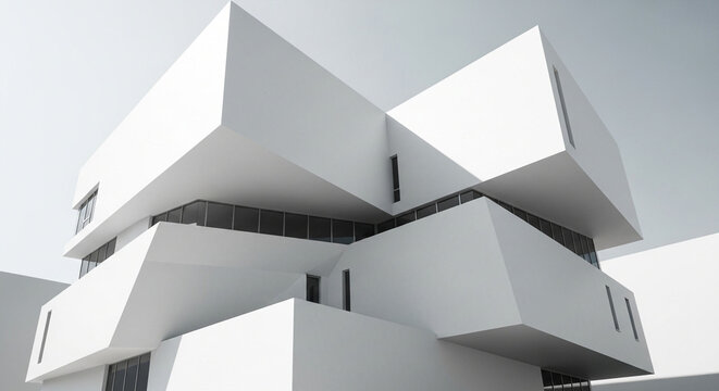 Modern architecture white building design exterior contemporary structure urban facade minimalist style