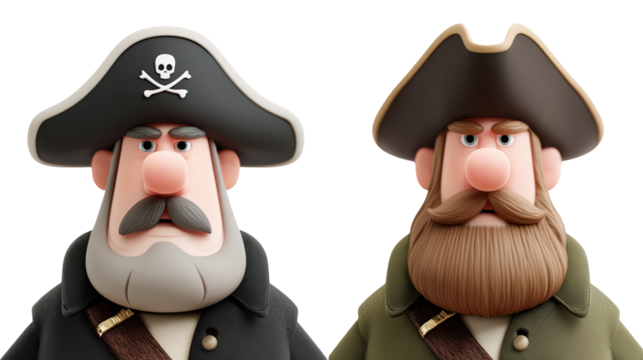 Cartoon pirate characters comparison