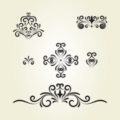 Decorative artistic floral ornament collection