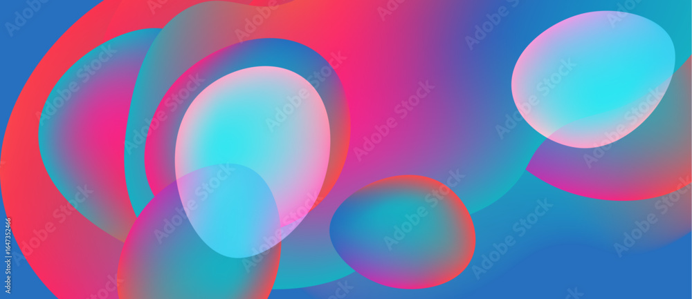 Aufkleber abstract composition featuring overlapping colorful circles. gradient hues blend pinks, blues, creat