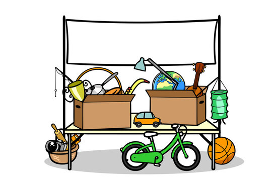 Fahrrad und Secondhand Tr&ouml;del f&uuml;r Hofflohmarkt